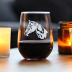 Horse Face Stemless Wine Glass - Equestrian Gifts and Decor