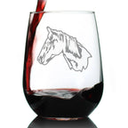 Horse Face Stemless Wine Glass - Equestrian Gifts and Decor