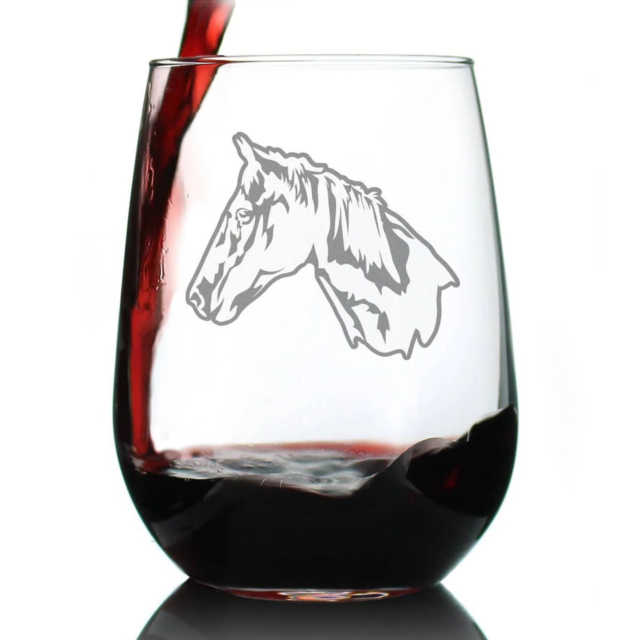 Horse Face Stemless Wine Glass - Equestrian Gifts and Decor