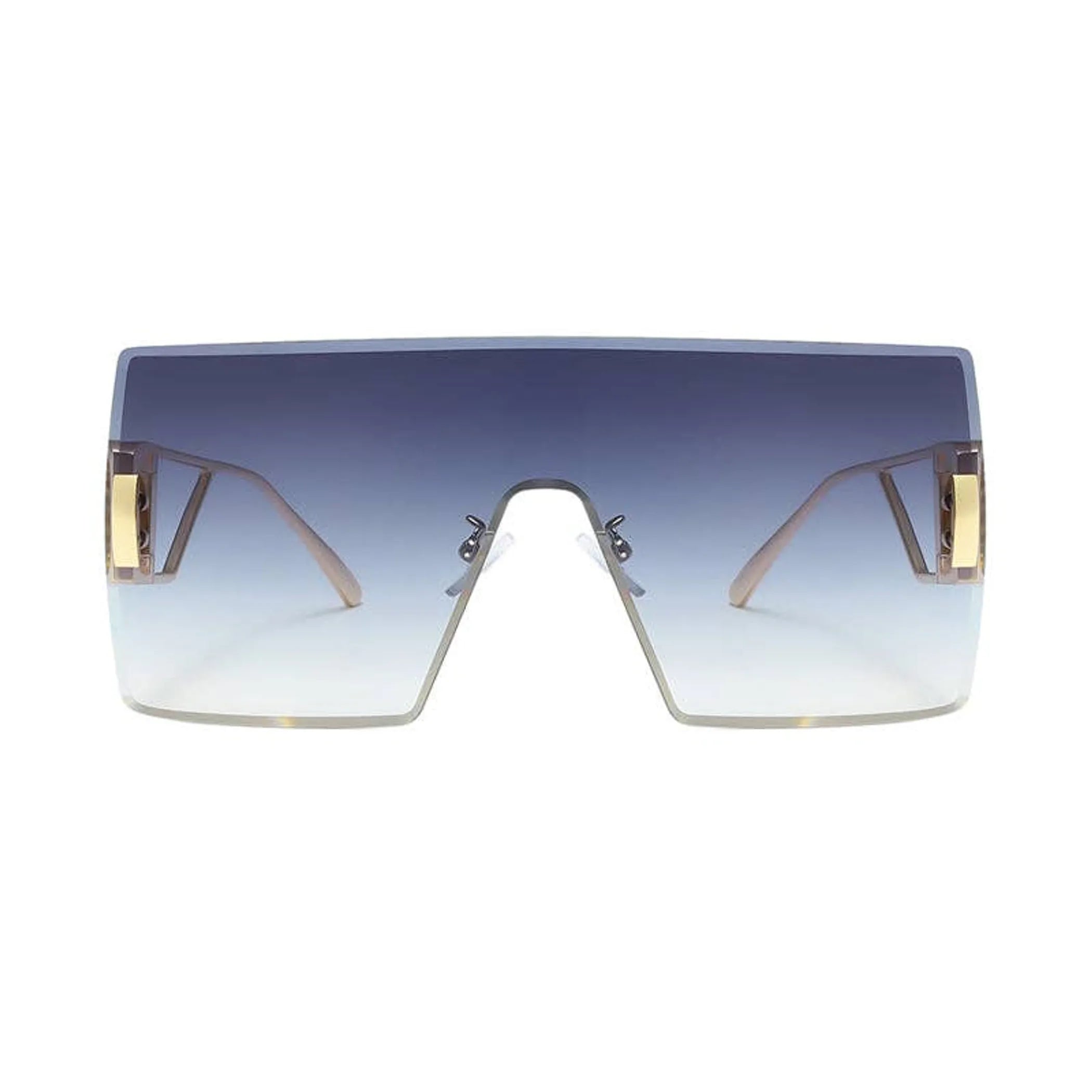 Large Single-Piece Lens with Bold Gold Color Arms