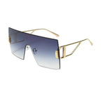 Large Single-Piece Lens with Bold Gold Color Arms