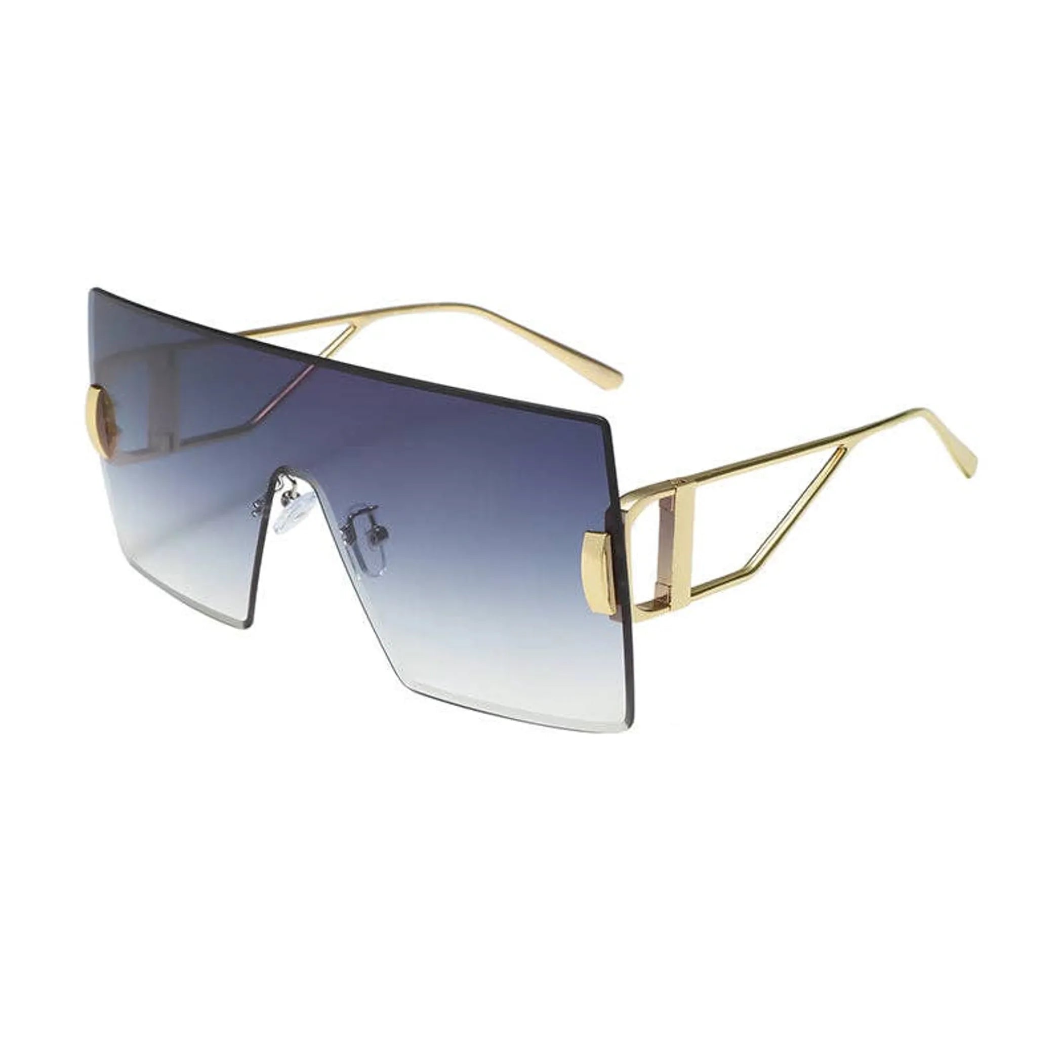 Large Single-Piece Lens with Bold Gold Color Arms