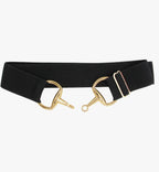 Women's Snaffle Bit Buckle and Elastic Belt. With free key chain