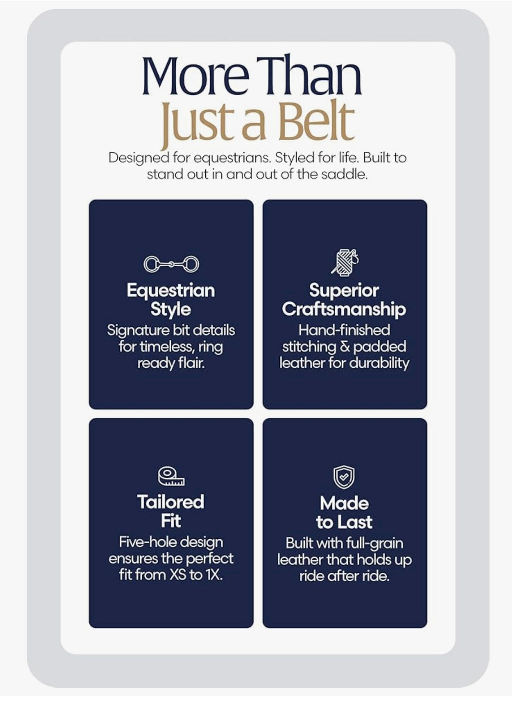 Equinavia Tirild Womens Leather Equestrian Horse Riding Belt with Bit Design.