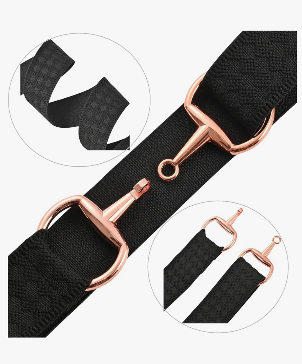 1.5 inch Equestrian Elastic Belt, Women's Snaffle Bit Buckle.