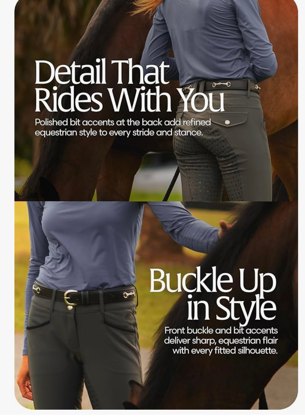 Equinavia Tirild Womens Leather Equestrian Horse Riding Belt with Bit Design.