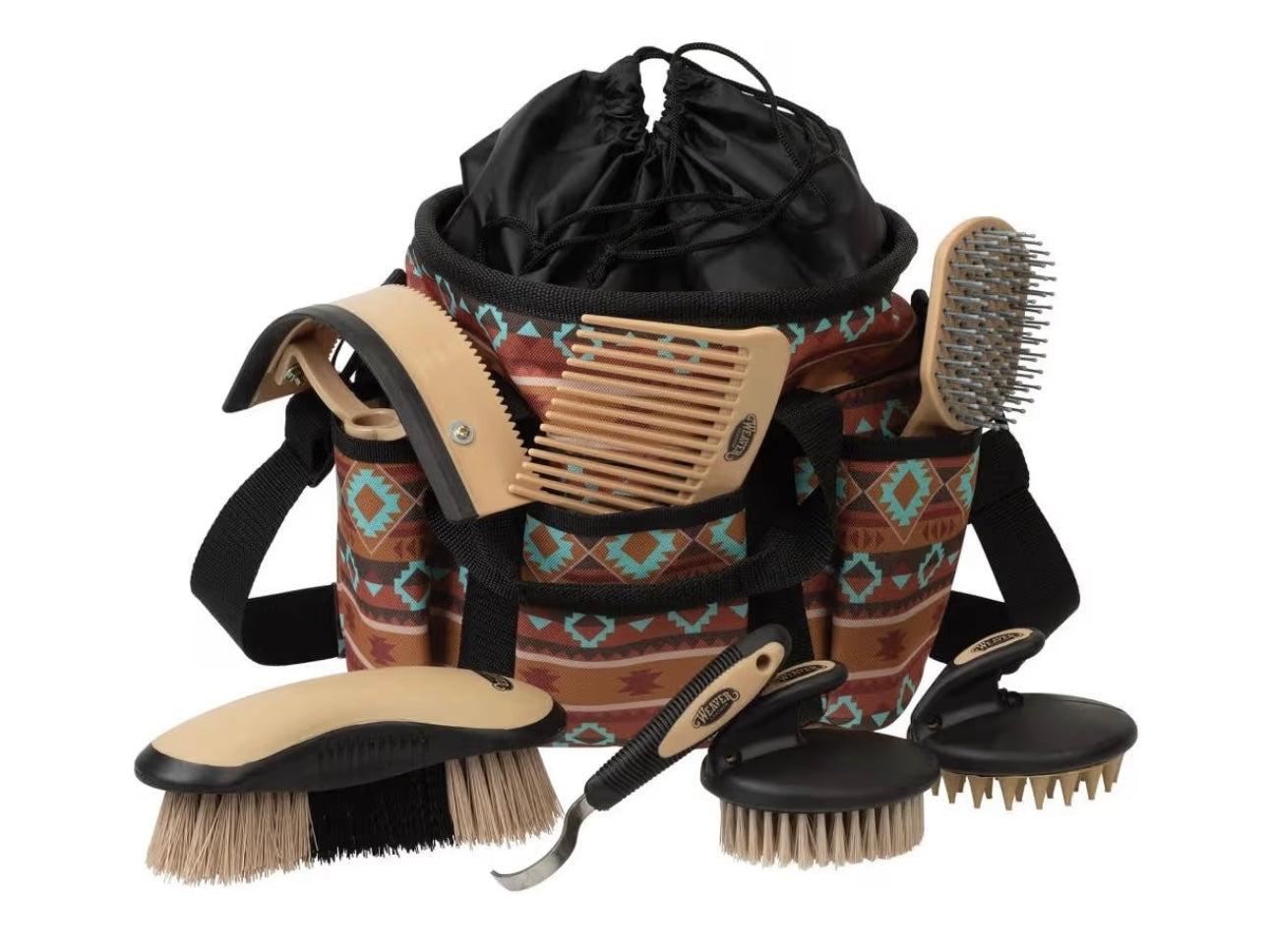 Weaver Horse Grooming Kit, 7-piece Brush Set with Organizer Tote Bag