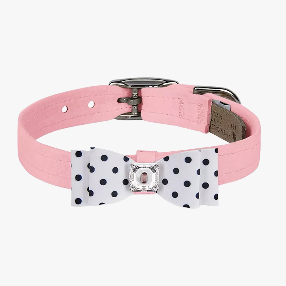 Susan Lanci Designs Black & White Houndstooth Big Bow Collar