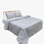 AWST Int'l "Lila" Elegant Horse Duvet Set- Gray w/ White- King